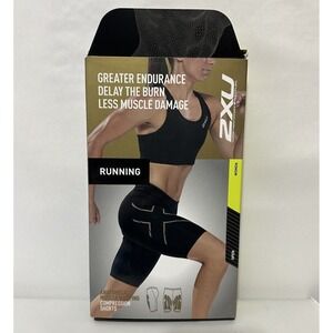 2XU Compression Shorts Womens Reflective XS Running Training Gym Workout WA4414B